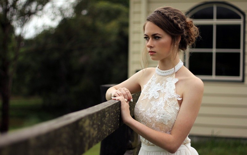 Beautiful bride with a marvelous wedding hairstyle